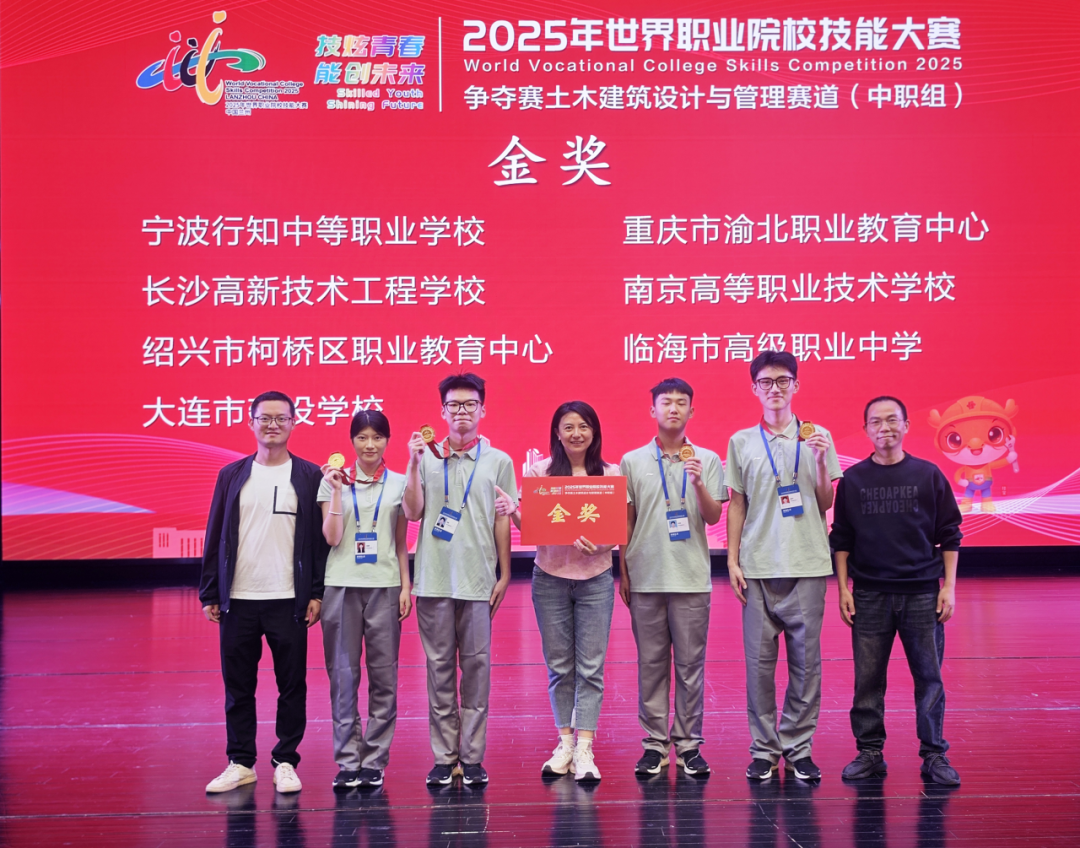 喜报！重庆渝北职业教育中心建筑学子勇夺世界职业院校技能大赛争夺赛金奖