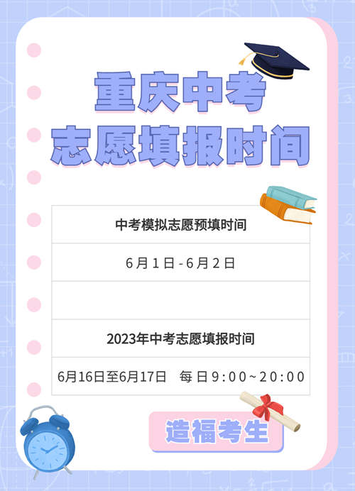 2023年重庆中考志愿填报时间